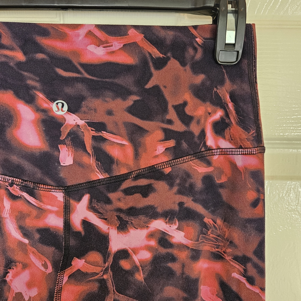 Lululemon Align 28" LW5DM9S Vivid Pink and Black Patterned Leggings